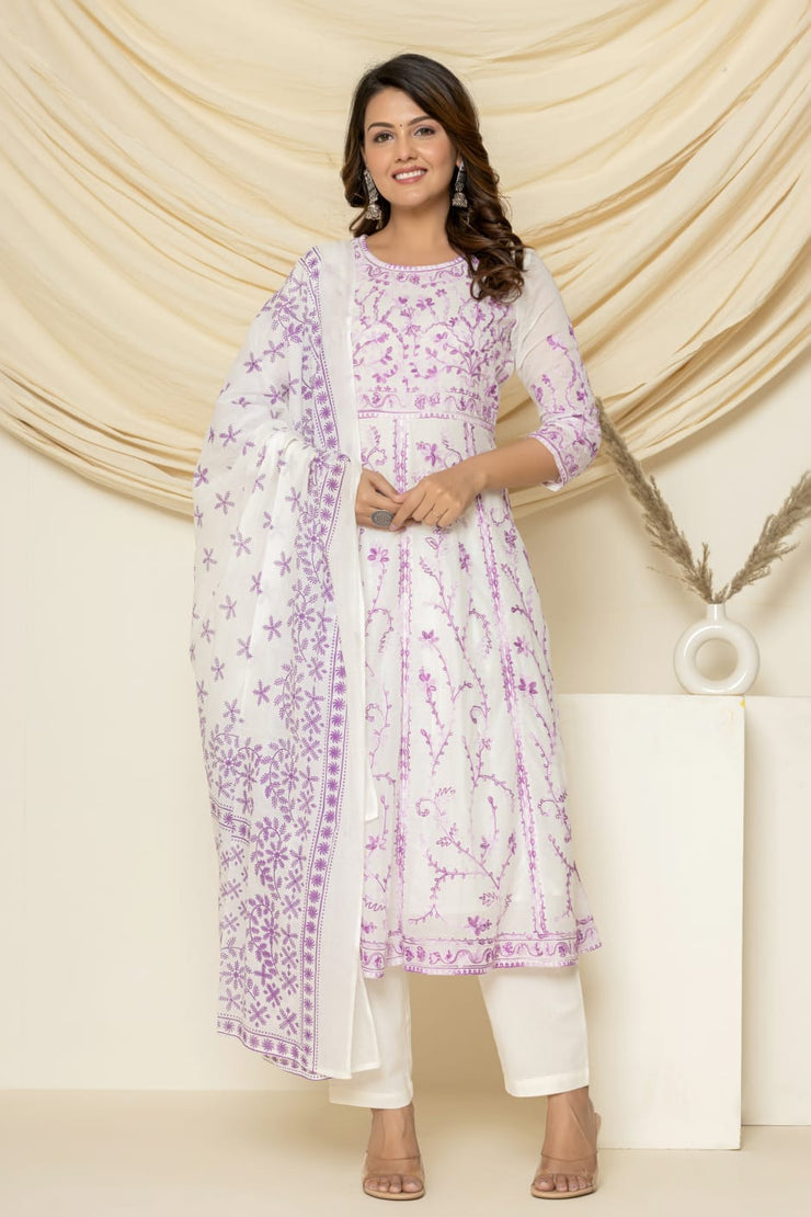 Neel aari Anarkali Set