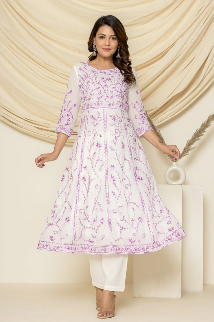 Neel aari Anarkali Set