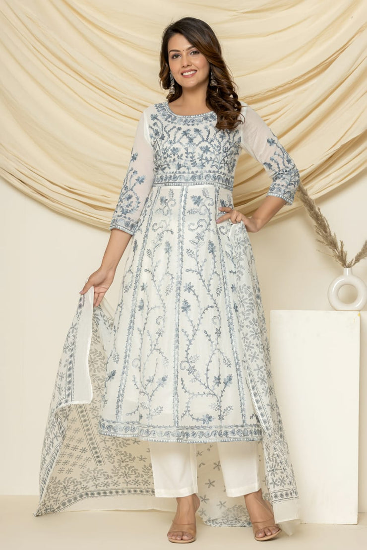 Mohak aari Anarkali Set