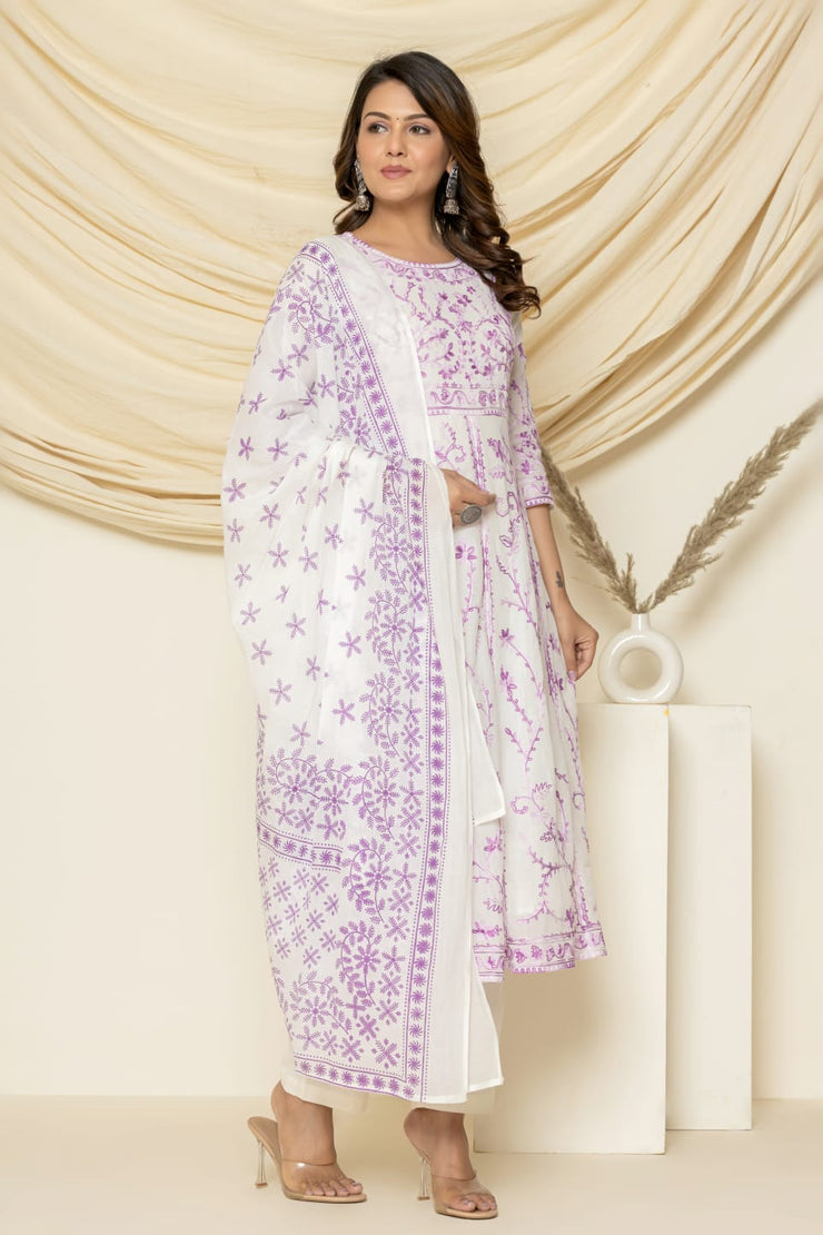 Neel aari Anarkali Set