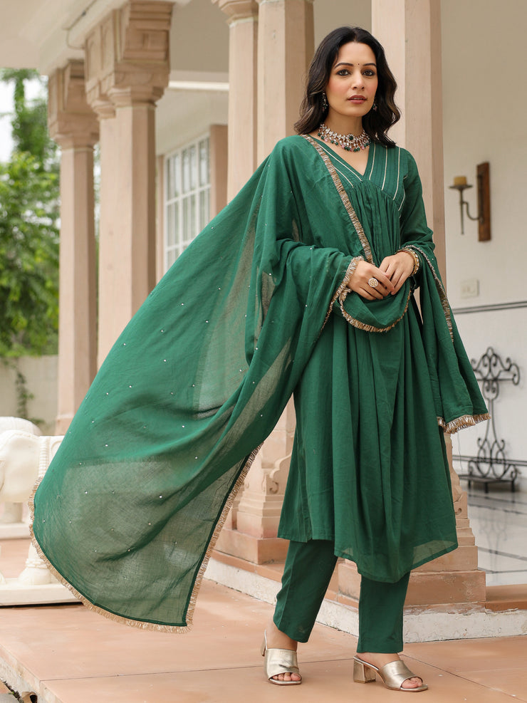 Panna Hara mulmul suit set