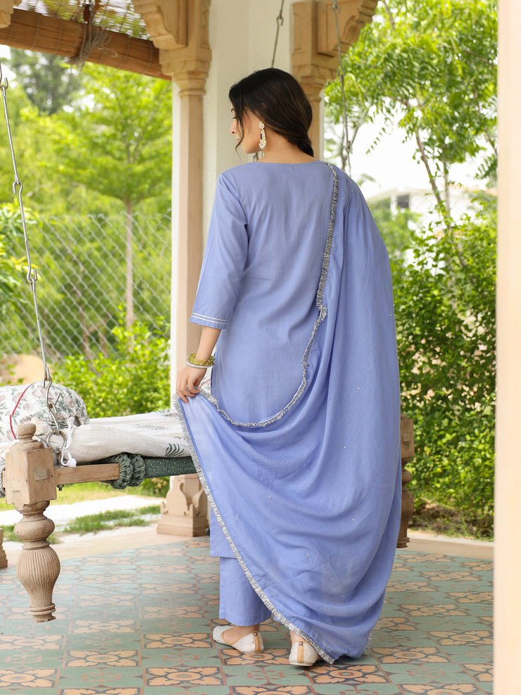 Neel gulmohar cotton kurta set
