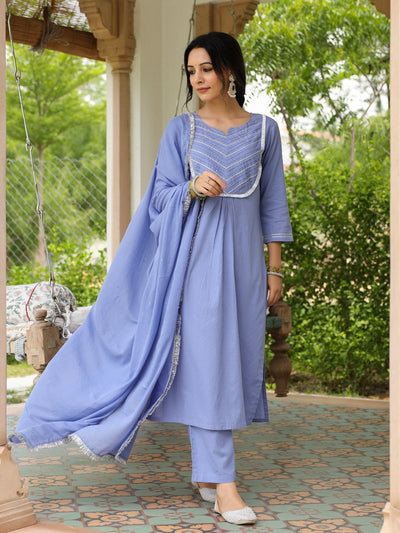 Neel gulmohar cotton kurta set