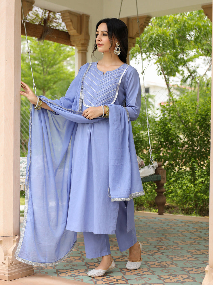 Neel gulmohar cotton kurta set