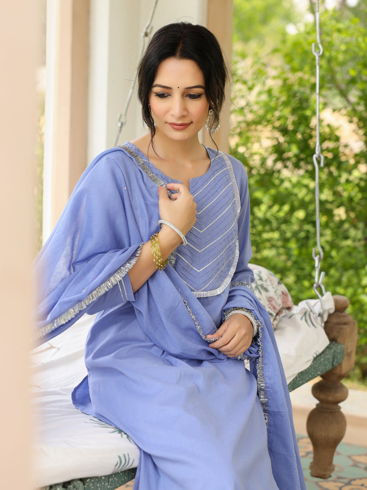 Neel gulmohar cotton kurta set