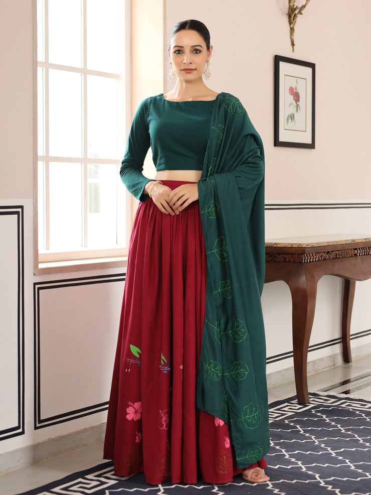 Mala handpainted lehenga set