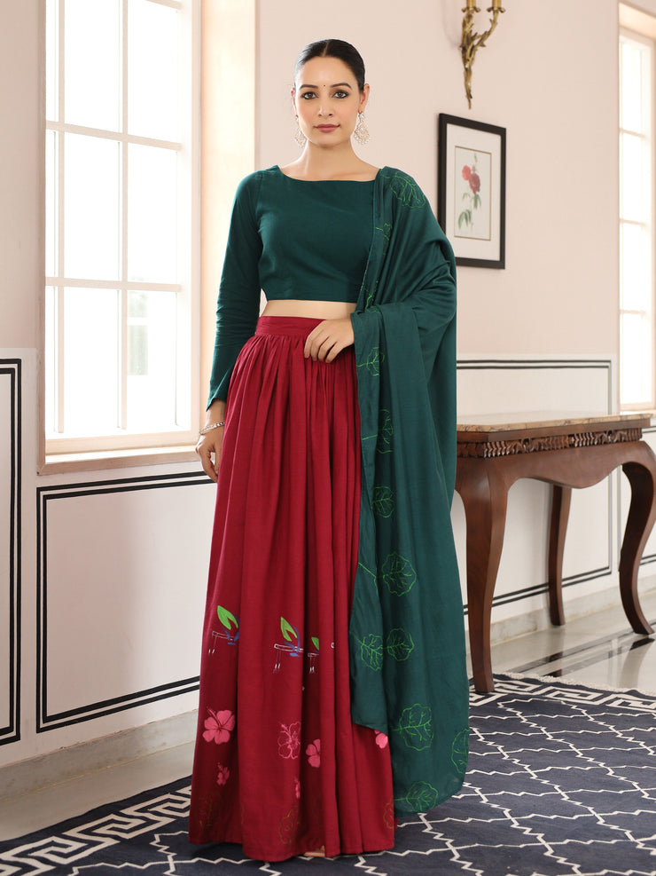 Mala handpainted lehenga set