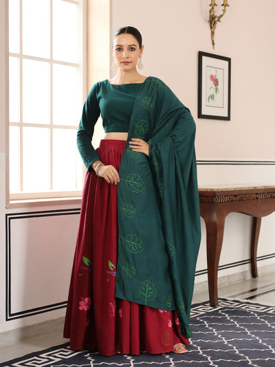 Mala handpainted lehenga set