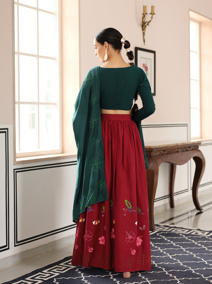 Mala handpainted lehenga set