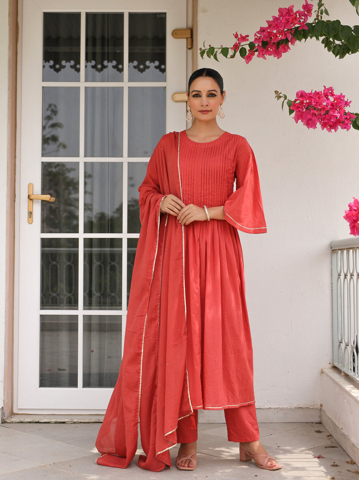 Ret Laal mulmul kurta set