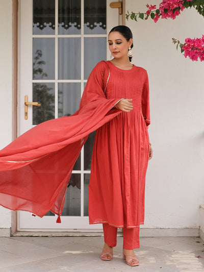 Ret Laal mulmul kurta set