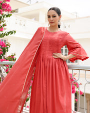 Ret Laal mulmul kurta set