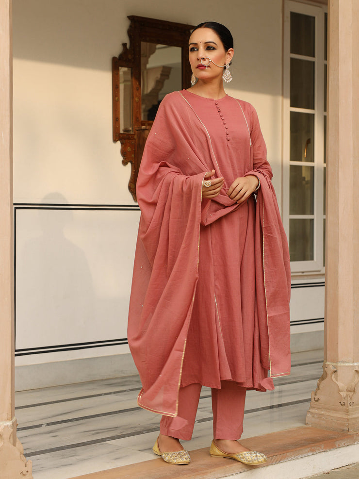 Neela Palash anarkali set.