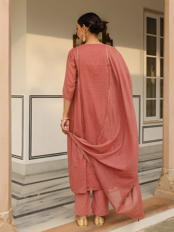 Santri Laal Mulmul Suit Set
