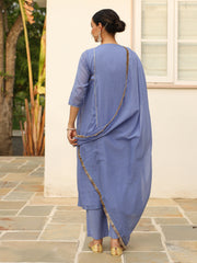 Neela Palash anarkali set.