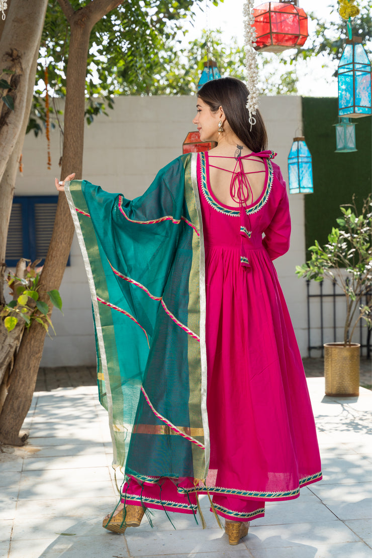 Hot Pink Kurta Dupatta Set