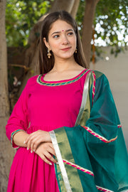Hot Pink Kurta Dupatta Set