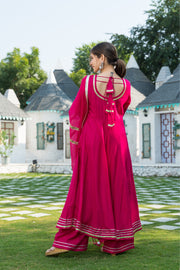 Rani Gota Kurta set with Doria Dupatta