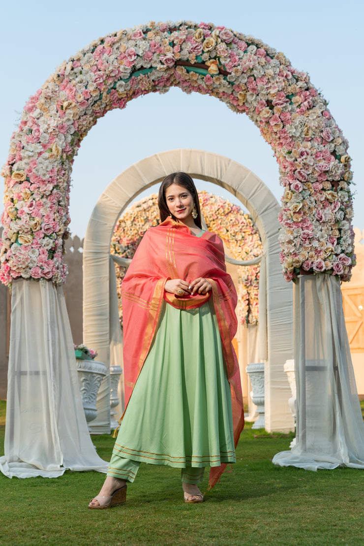 Pista Green Kurta Dupatta Set