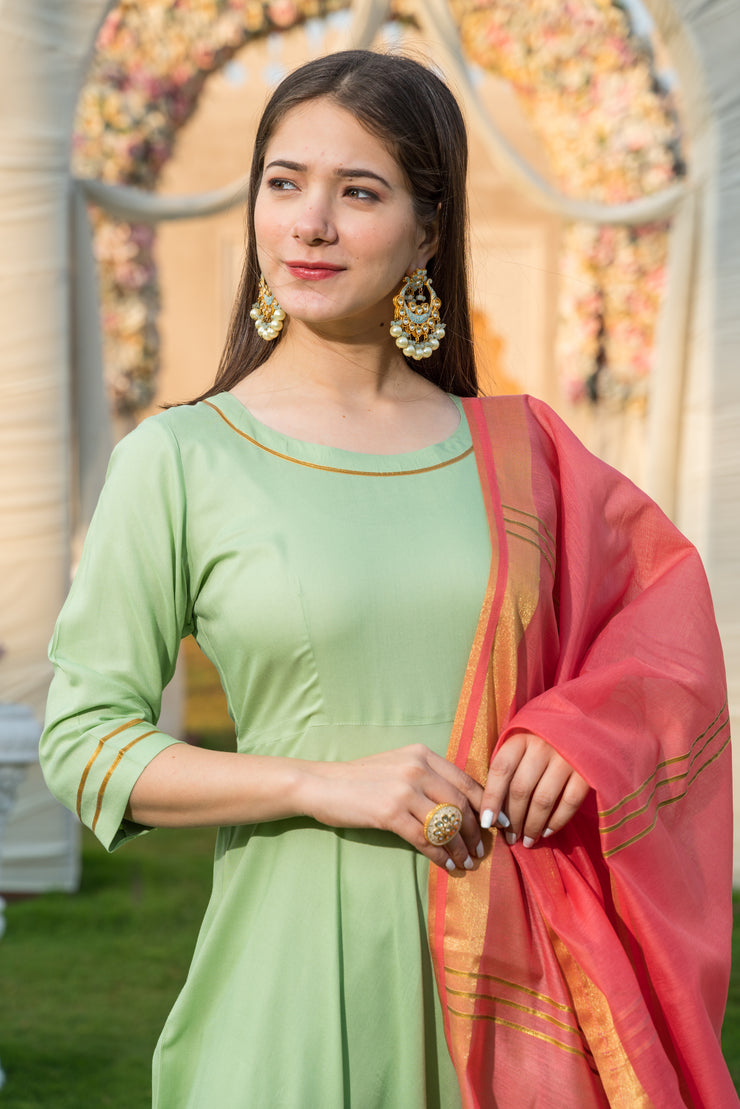 Pista Green Kurta Dupatta Set