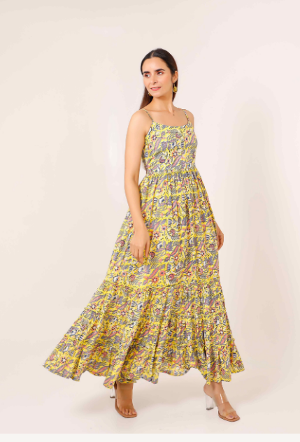 Women's Light Green Marble Print Gathered Dress - Pheeta