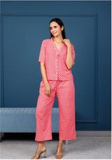 Women's Peach Shirt With Culotte Pants  - Pheeta