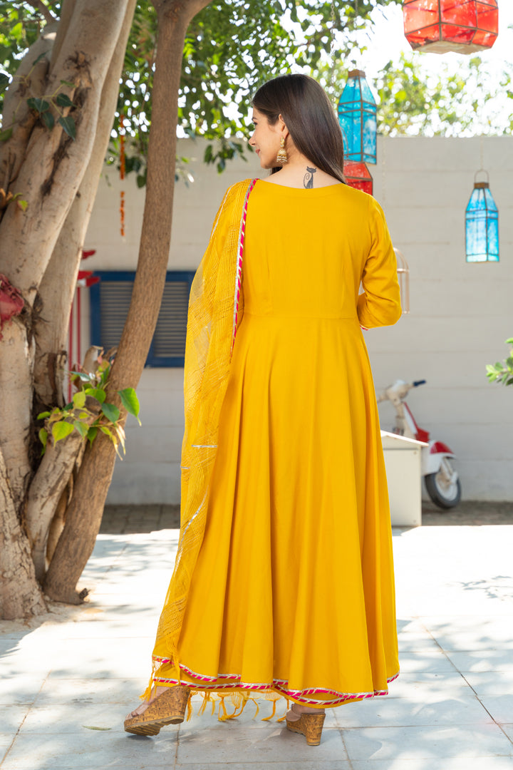 Sunsine Yellow Lurta Dupatta Set