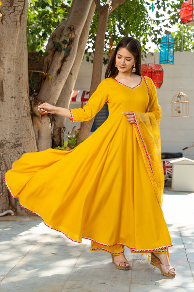 Sunsine Yellow Lurta Dupatta Set