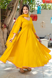 Sunsine Yellow Lurta Dupatta Set