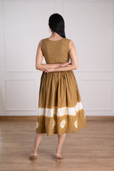 Women's Brown Tie-Dye Dress-Pheeta
