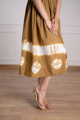 Women's Brown Tie-Dye Dress-Pheeta