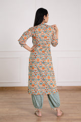 Women's Floral Printed Kurta Pant Set-Pheeta