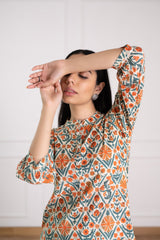 Women's Floral Printed Kurta Pant Set-Pheeta