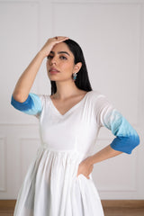Women's Blue Tie-Dye Dress-Pheeta