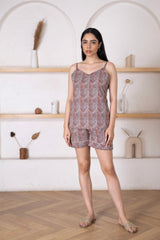 Women's Zig-Zig Printed Top and Shorts Set -Pheeta