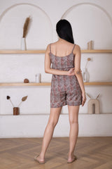 Women's Zig-Zig Printed Top and Shorts Set -Pheeta