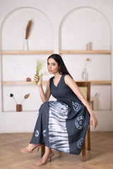 Women's Charcoal Grey Tie-Dye Dress-Pheeta