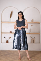 Women's Charcoal Grey Tie-Dye Dress-Pheeta