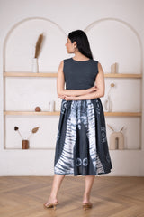 Women's Charcoal Grey Tie-Dye Dress-Pheeta