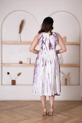 Women's Purple Shibori Dress-Pheeta