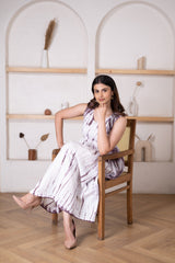 Women's Purple Shibori Dress-Pheeta